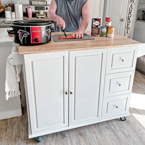 MAISON ARTS Rolling Kitchen Island Cart on Wheels