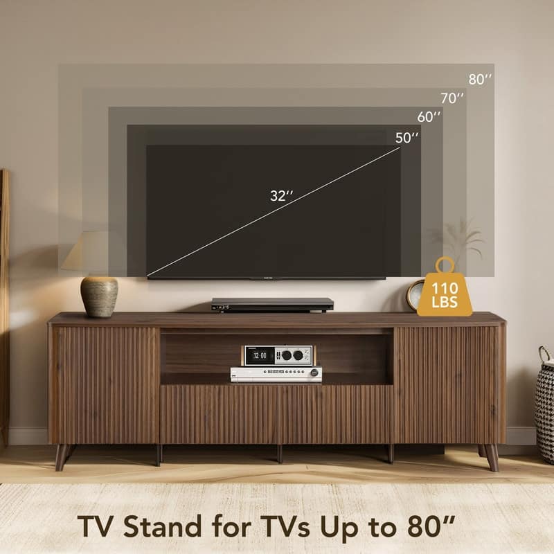 Spruce & Spring 70" TV Stand Modern Entertainment Center for TVs up to 80"