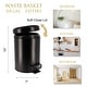 preview thumbnail 5 of 6, Evideco Soft Close Small Round Metal Bathroom Floor Step Trash Can - 3 liters - 0.8 gal