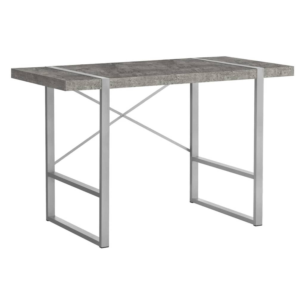 Computer Desk, Home Office, Laptop, 48"l, Work, Grey Concrete Laminate, Grey Metal, Contemporary, Modern