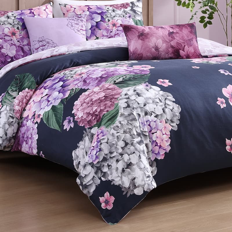 Bebejan Purple Bliss 100% Cotton Sateen 5 Piece Reversible Comforter Set