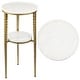 preview thumbnail 6 of 10, Seraphina Modern Round Marble 2-Tier Drink Table, Metal Small Accent Side End Table for Living Room Bedroom Gold/White