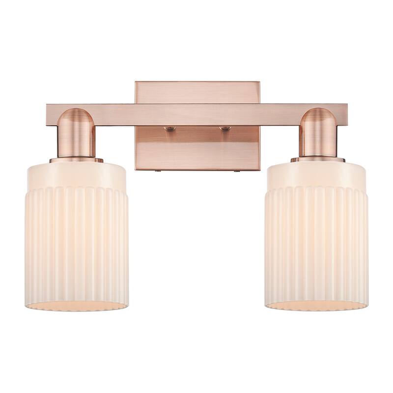 Innovations Lighting Endless Possibilities Arcadia - Hadley - 2 Light 16" Bath Vanity Light - Antique Copper/Matte White