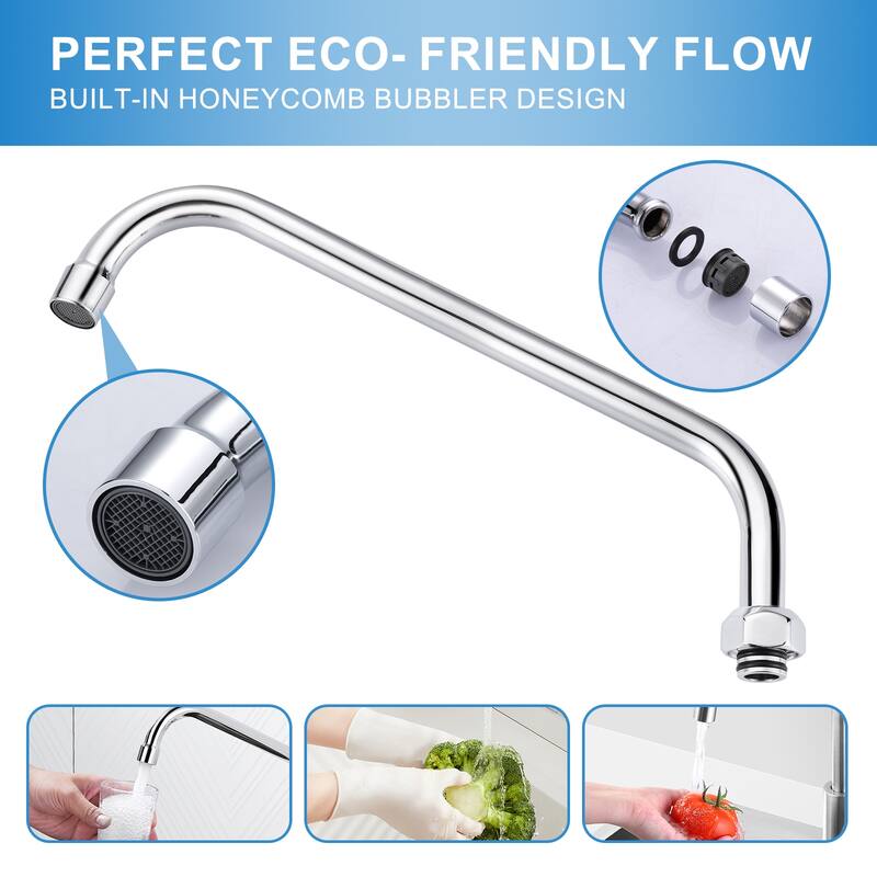 WOWOW Commercial Faucet Swivel Spout Replacement in Polished Chrome
