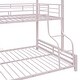 preview thumbnail 10 of 14, Pink Metal House Bunk Bed with Roof, Ladder, and Fence for Kids