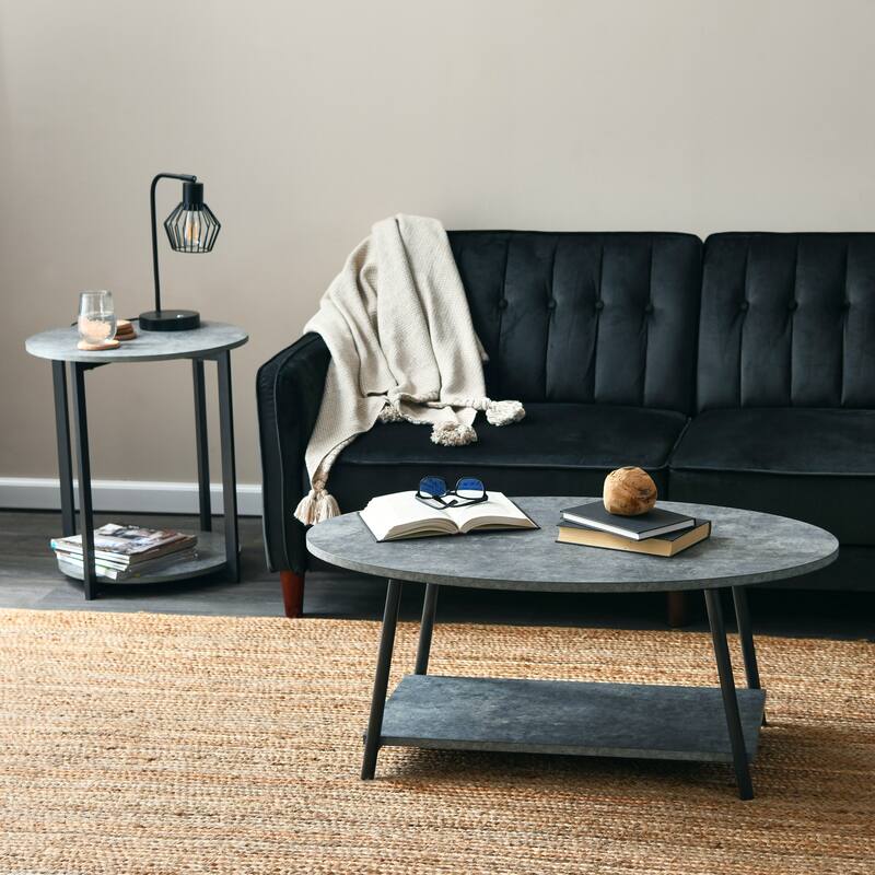 Jamestown Side End Table with Storage Shelf