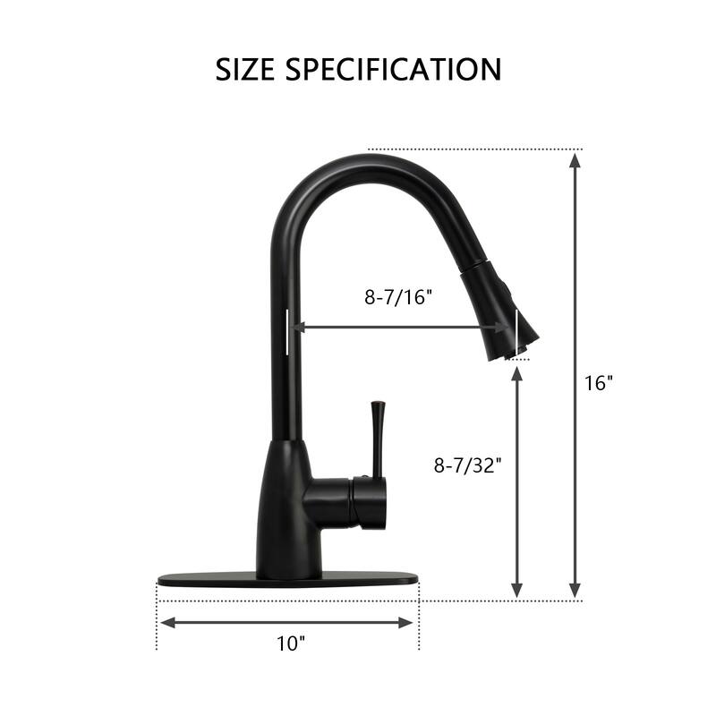 Kitchen Faucet with Single Level Handle and Pull Down Sprayer