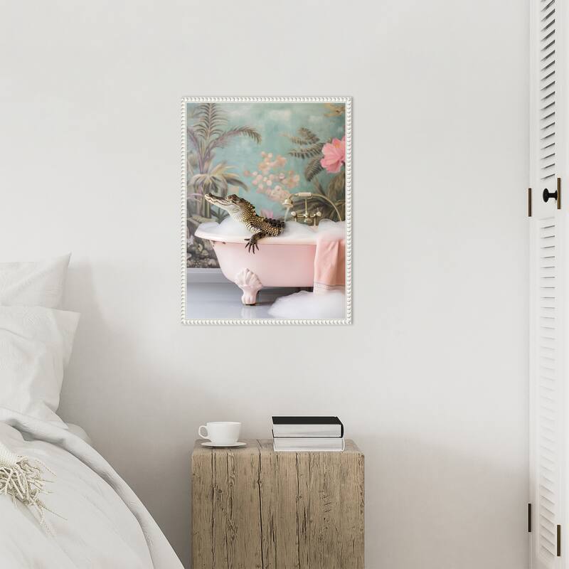 Clean Croc by Niky Rahner Framed Canvas Wall Art