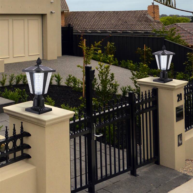 Solar Column Headlights With Dimmable LED 2 pack