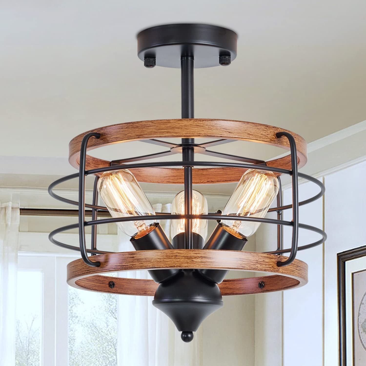 Black frame light fixture sale