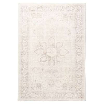 Patina Cream and Beige Distressed Washable Rug