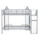 preview thumbnail 7 of 10, Metal Twin over Twin Castle-shaped Bunk Bed with Wardrobe and Multiple Storage