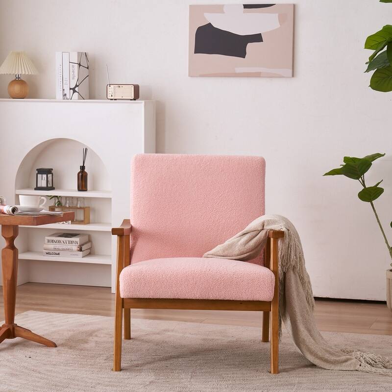 Home Comfort Mid Century Modern Wood Frame Accent Chair