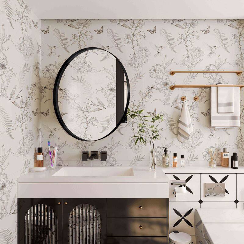 Recessed Black Metal Framed Medicine Cabinet with Mirror, Adjustable Shelves, Wall Mirror Storage for Bathroom