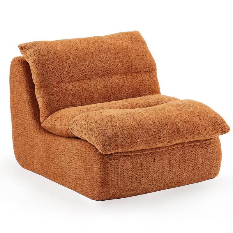 Upholstered Accent Sofa, Modern Armchair with Soft Cushioned Seat, Stylish Sofa for Living Room, Bedroom, or Office - Orange