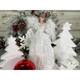 Santa's Workshop White Lace Angel Tree Topper 16" - 16