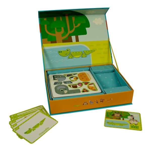 slide 2 of 3, Magnetic Forest Animal Playset - Green