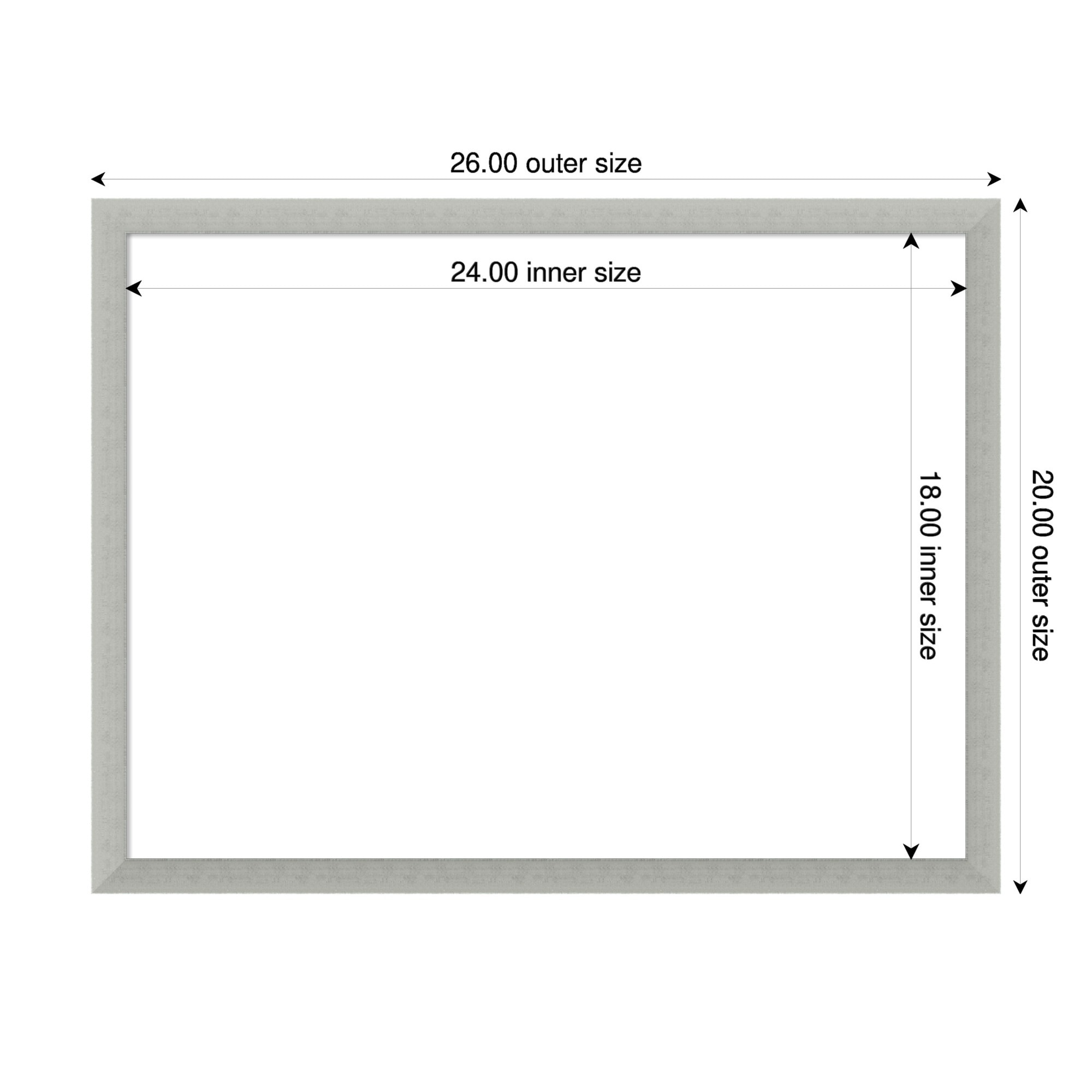 Amanti Art Silver Leaf Framed Dry Erase Magnetic Board