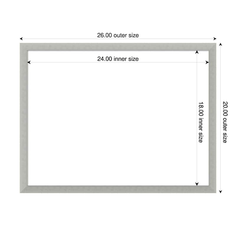 Amanti Art Silver Leaf Framed Dry Erase Magnetic Board - 26 x 20 in