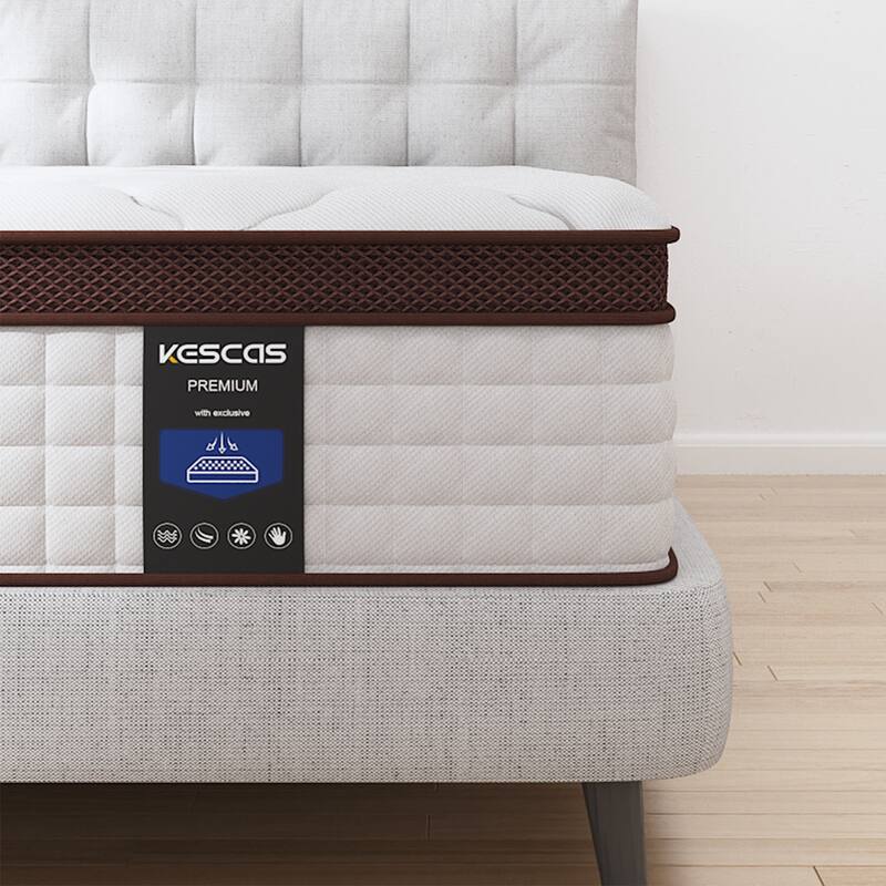 12" Hybrid Memory Foam Mattress - Medium Firm Support with Reinforced Coils for Pressure Relief, CertiPUR-US Certified - Queen