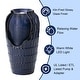 preview thumbnail 101 of 150, Glitzhome Oversized LED Lighted Ceramic Pot Floor Fountains for Outdoor Garden