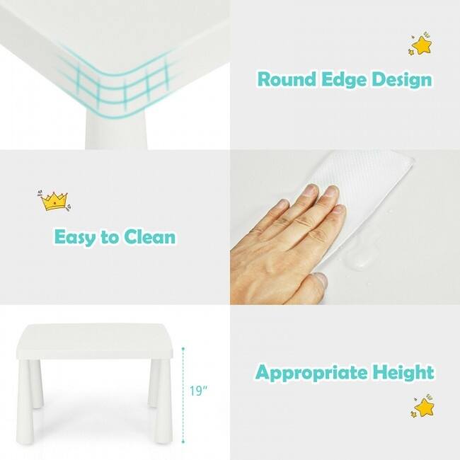 Versatile 3-Piece Children's Activity Table and Chair Set for Creative - table: 30" x 21" x 19"