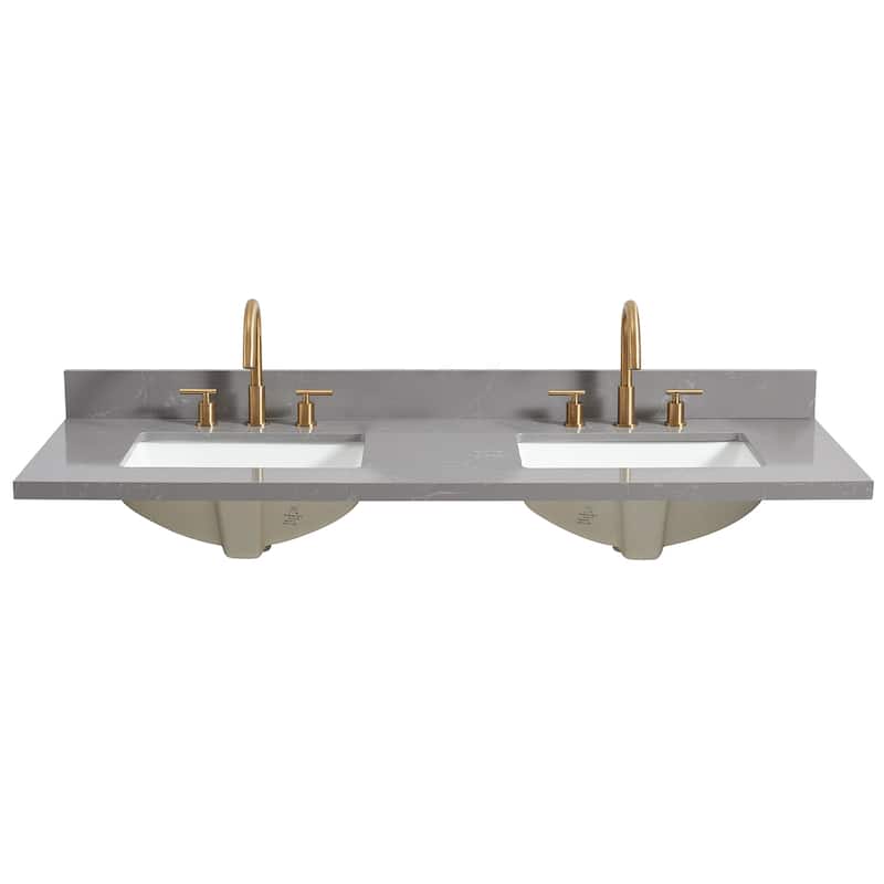Jaen Composite Stone Vanity Top with White Rectangular Sink