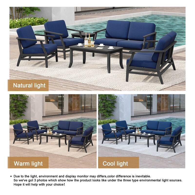 Large Outdoor Conversation Set with Patio Chairs, Loveseat, Tables
