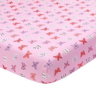 Bedtime Originals Magic Garden Pink/Lavender Butterfly Fitted Crib Sheet