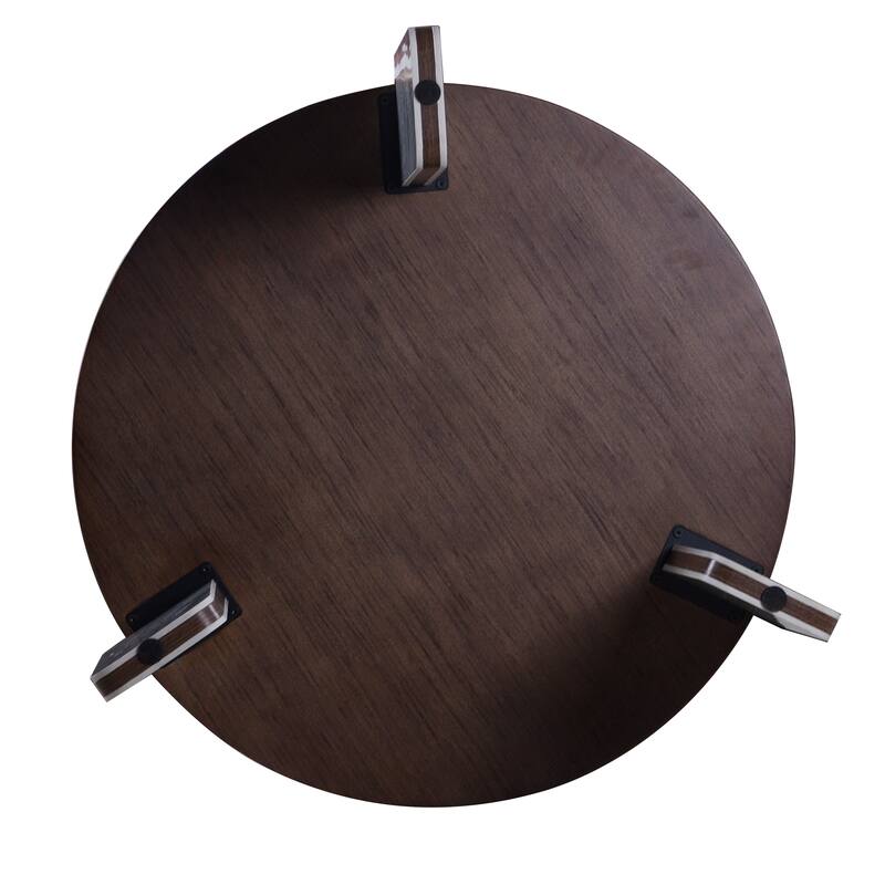 Round Nesting Coffee Table Set of 2, Sintered Stone Top Nesting Tables with Metal Frame, Modern Accent Side Table Set