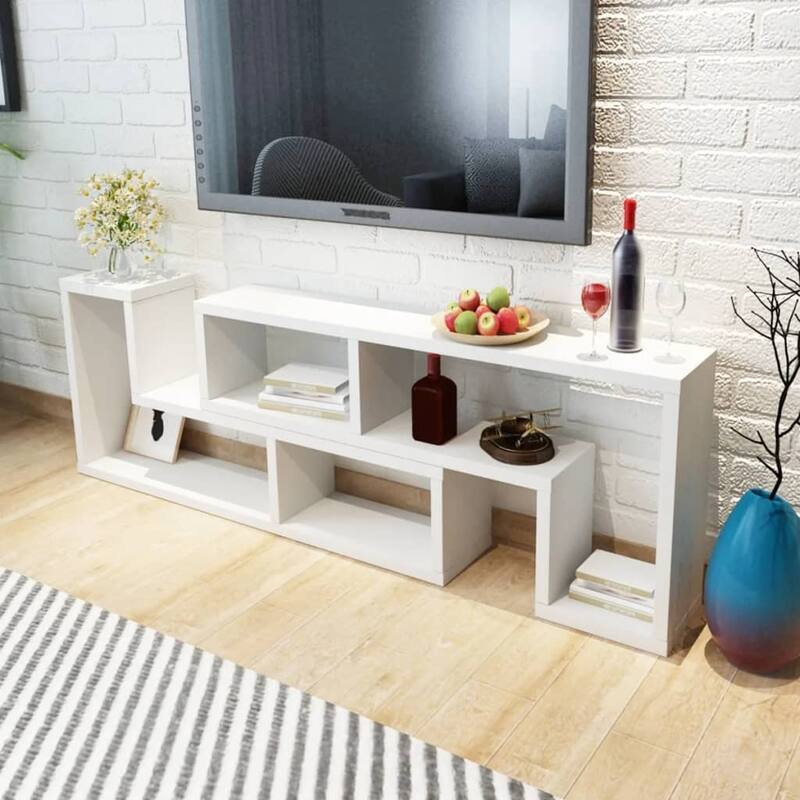 vidaXL TV Stand White MDF and Engineered Wood Modular TV Stand - 15.7 x 43.3 x 18.5 in