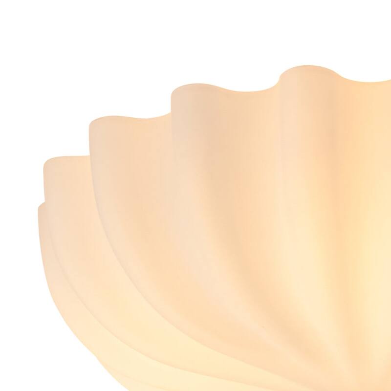 15.7''W 3-Light Shell Scalloped Glass Semi-Flush Mount