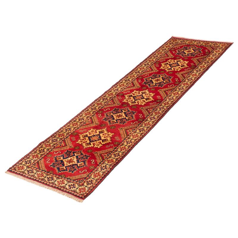 ECARPETGALLERY Hand-knotted Kargahi Red Wool Rug - 2'9 x 9'10
