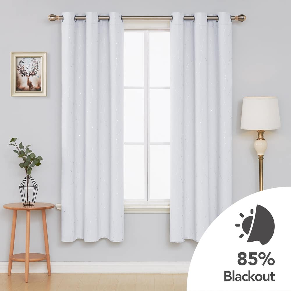 Deconovo Wave Line with Dots 42 Width Curtains Pair(2 Panel)