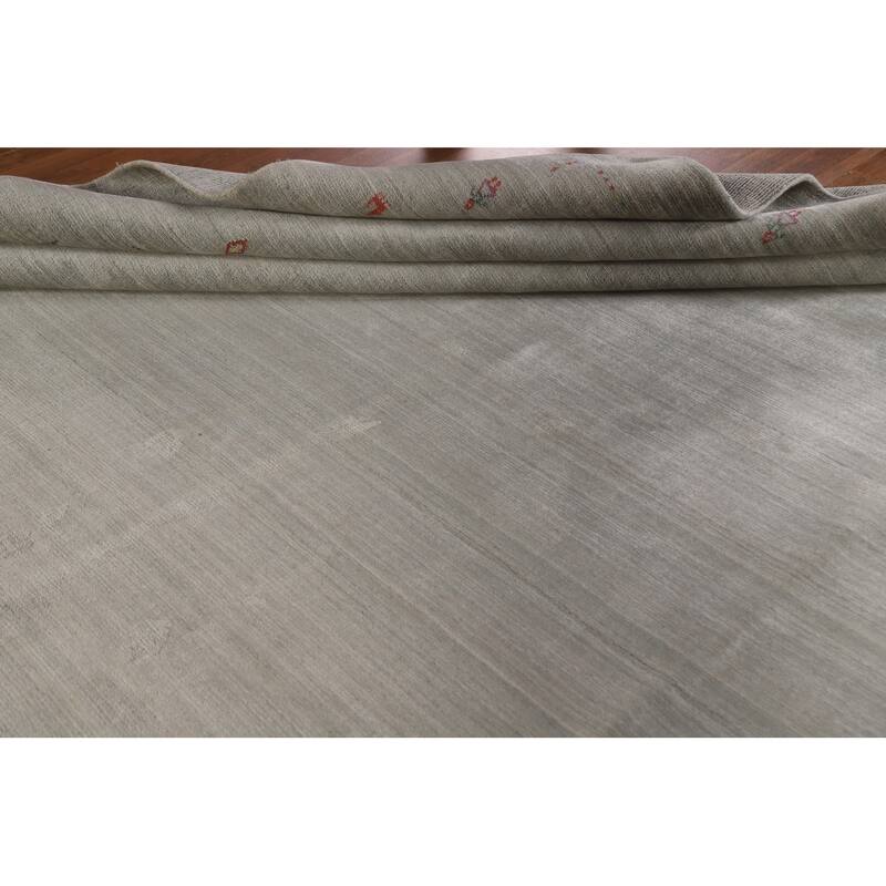 Striped Gabbeh Square Area Rug Handmade Wool Carpet - 9'8"x 9'8"