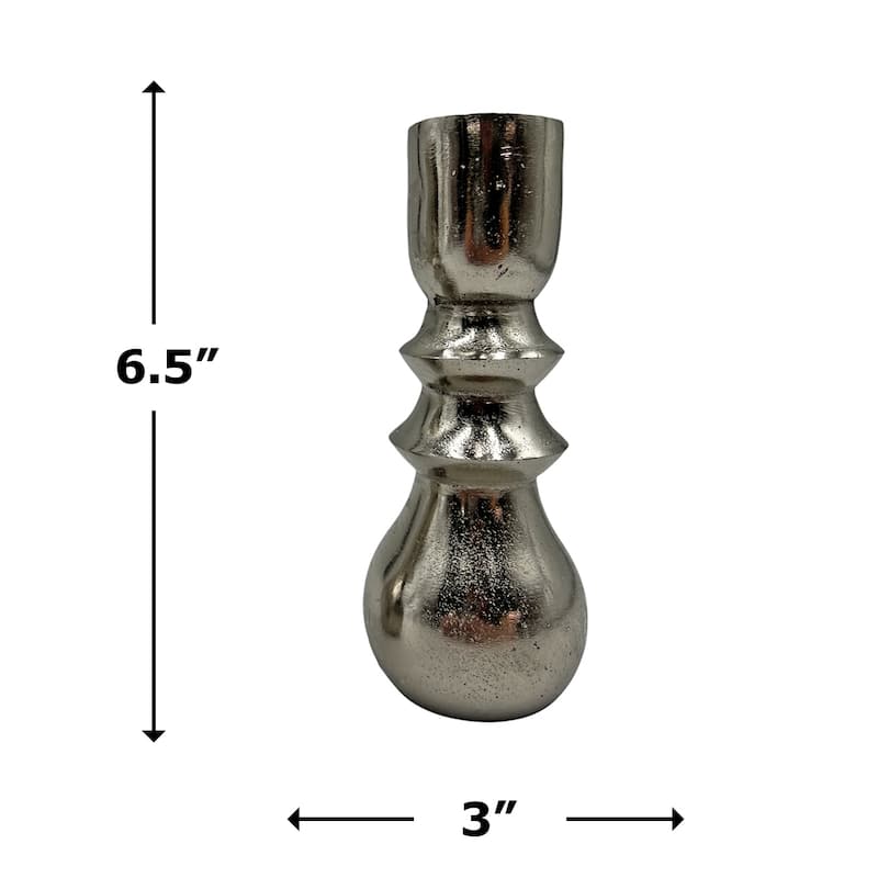 7 Inch Decorative Handmade Aluminum Modern Candle holder Set of 2 - 3 x 3 x 6.5 in