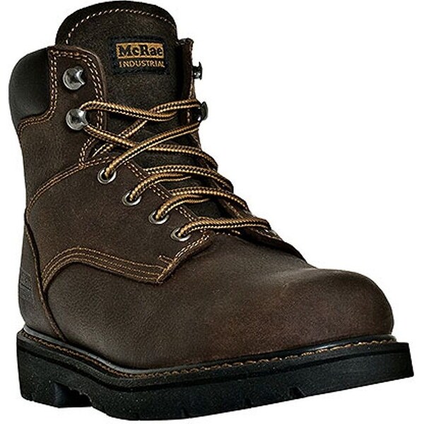 McRae Industrial Work Boots Mens 6” Shaft King Toe Dark Brown