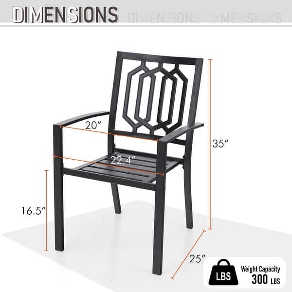 dimension image slide 0 of 5, MAISON ARTS 9-Piece Patio Dining Set, 60 Inch Square Metal Table and 8 Metal Dining Chairs
