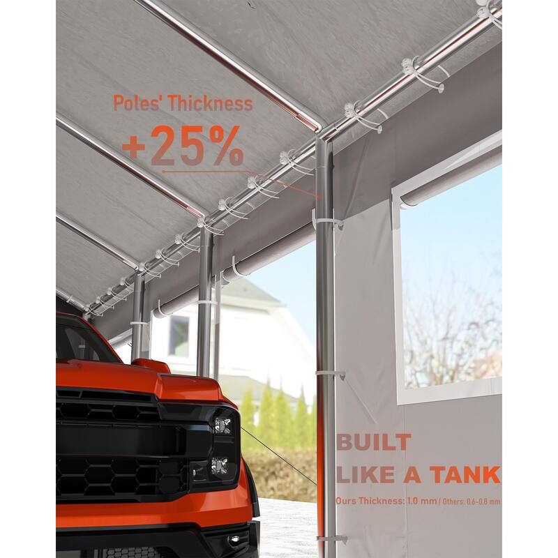 13'x25' Oversized Carport, Heavy Duty Portable Garage