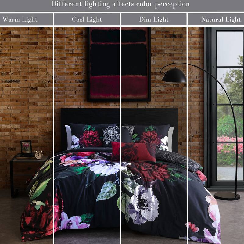Bebejan Moody Painting 100% Cotton Sateen 5 Piece Reversible Comforter Set