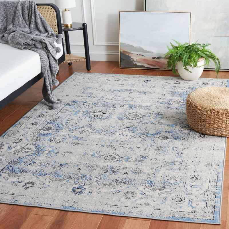 SAFAVIEH Odyssey Hildburga Shabby Chic Oriental Rug - 4' x 6' - Grey/Light Blue