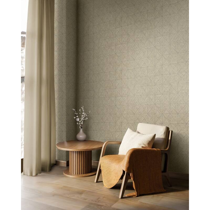 Seabrook Designs Lunoria Geometric Non-Woven Unpasted Wallpaper