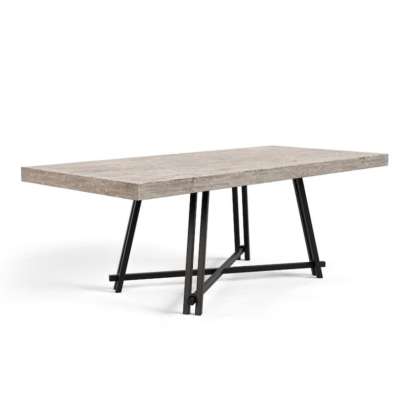 Furniture of America Evrena Modern Black 84-inch Solid Wood Dining Table