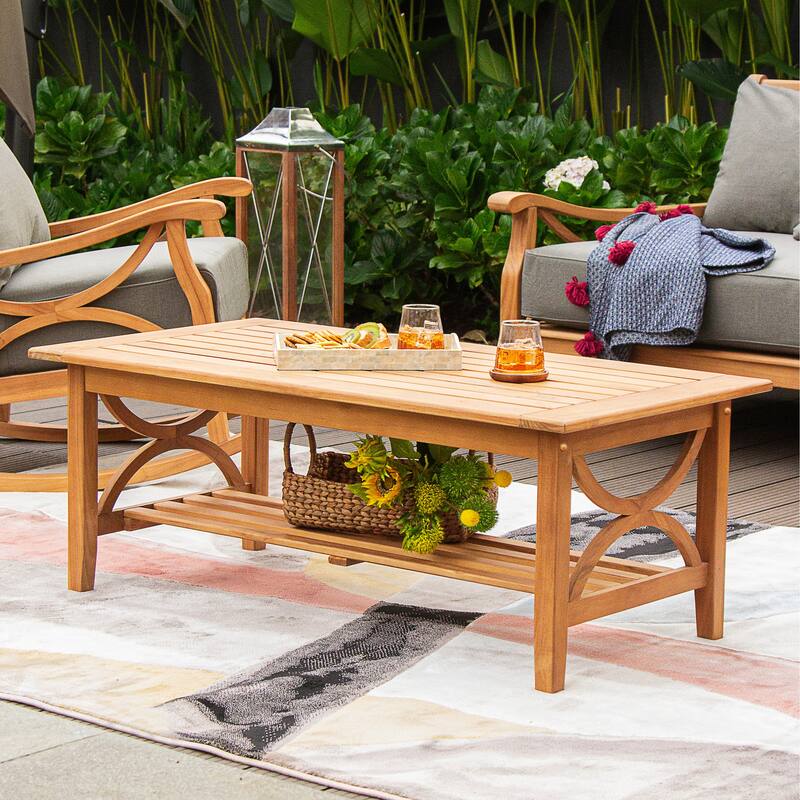 Cambridge Casual Lowell 4-piece Teak Wood Patio Conversation Set with cushion