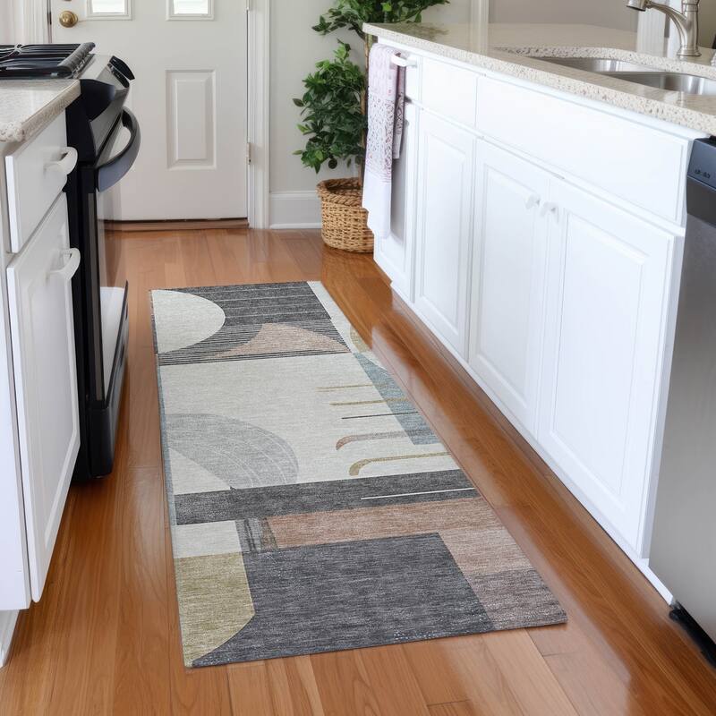 Premium Washable Super Soft Contemporary Mayfield Rug - Paprika - 2'3" x 7'6"