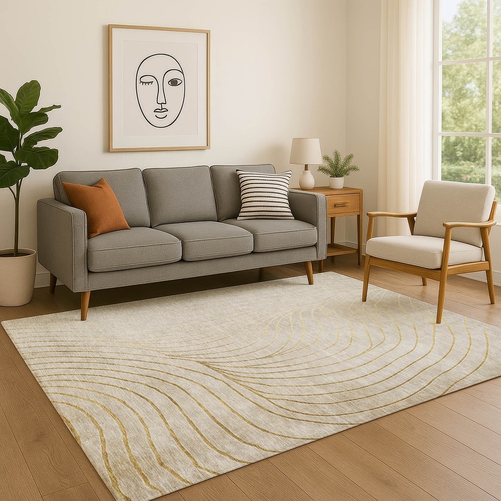 Premium Washable Super Soft Modern Wave Mayfield Rug