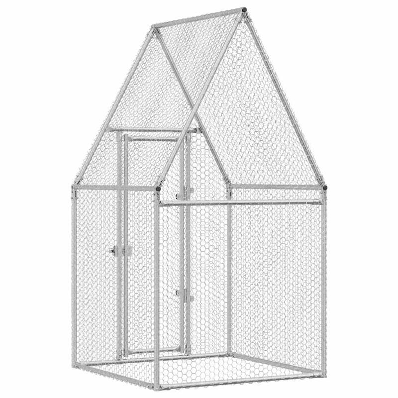 vidaXL Chicken Cage Silver 39.4"/78.7"/157.5"x39.4"x74.8" Galvanized Steel