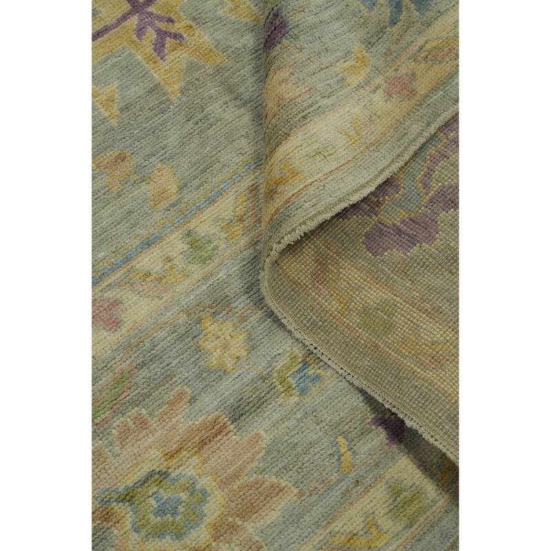 Hand Knotted Oriental 100% Wool Carpet Transitional All-Over Greys & Charcoal Oushak Area Rug - 14' 0'' X 10' 0''