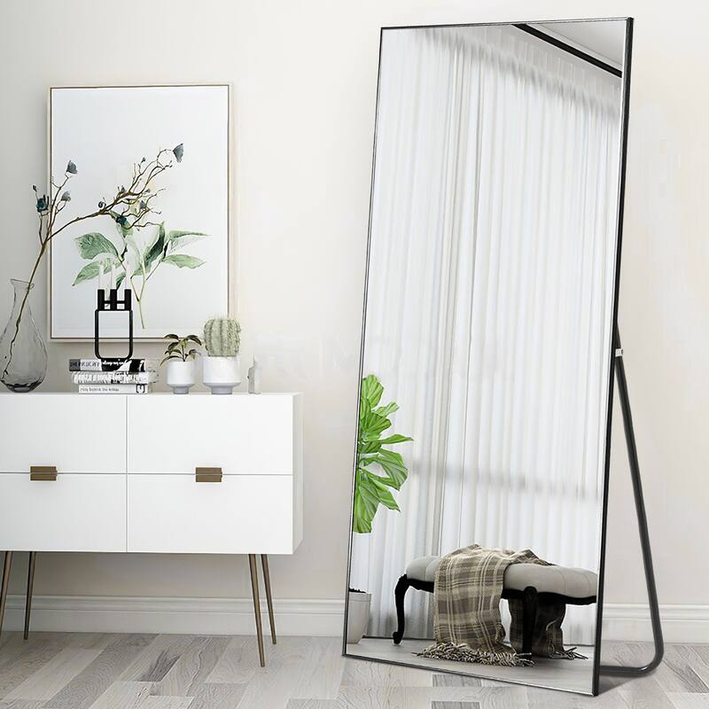 Modern Aluminum Alloy Thin Framed Full Length Floor Mirror
