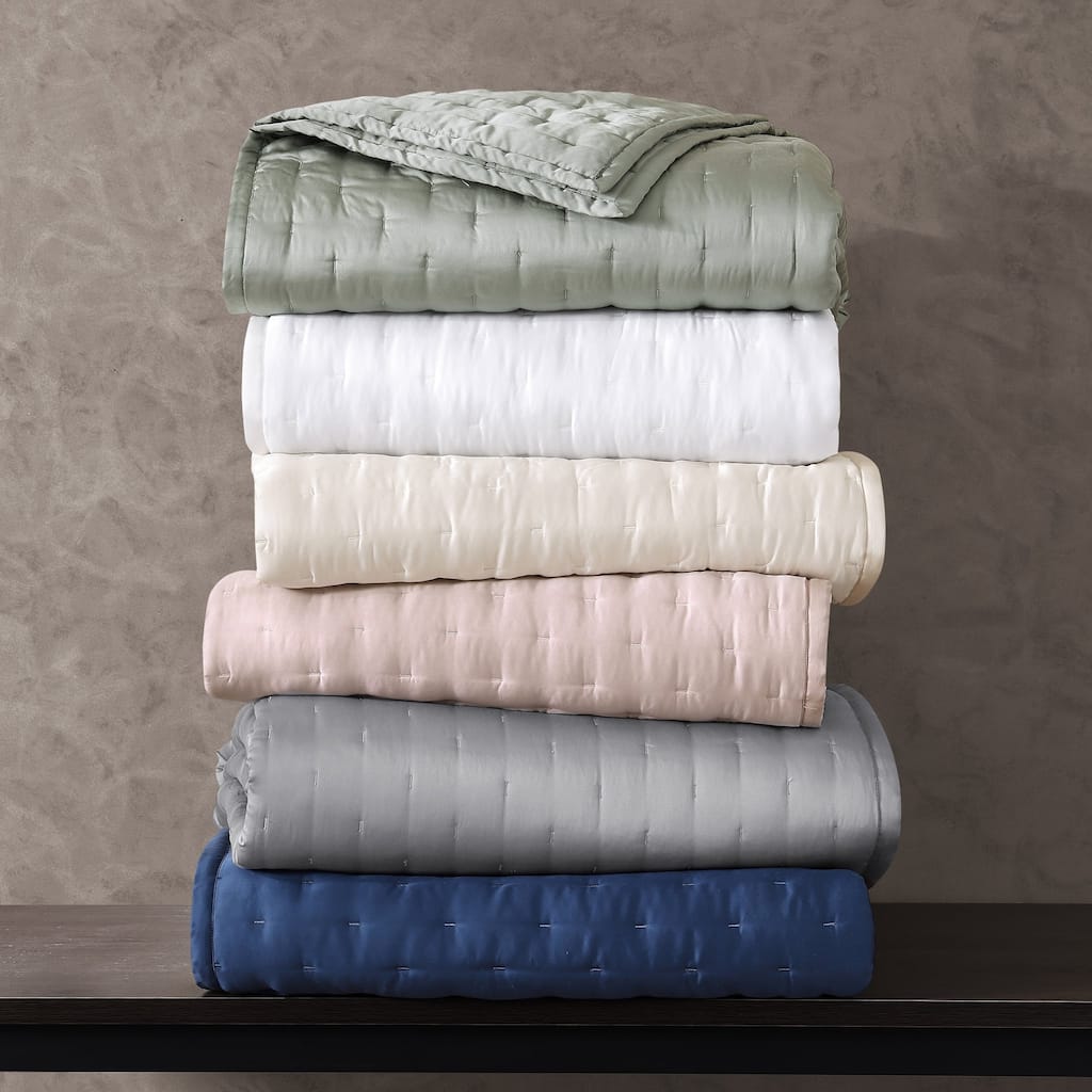 HiEnd Accents Eucalyptus Silky Soft Modern Contemporary 3 Piece Quilt Set